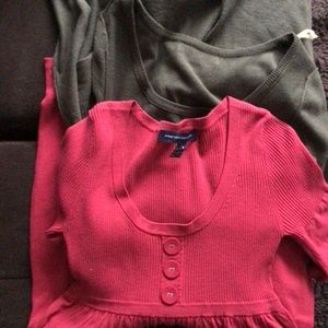 2 VINTAGE BABYDOLL SWEATER DRESSES